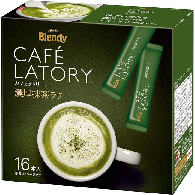 AGF Blendy Cafe Ratory Sticks, Rich Matcha Latte, 16 Bottles [Powdered Matcha]