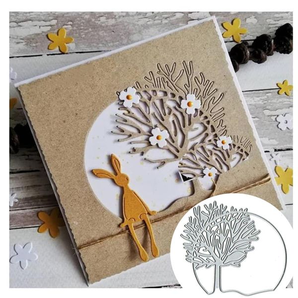 Tree Circle Frame Cutting Die Cuts, DIY Crafts Template Tree Circle Frame Scrapbook Cards Cutting Dies Cut Stencils for DIY Embossing Card Making Decorative Paper Dies Scrapbooking