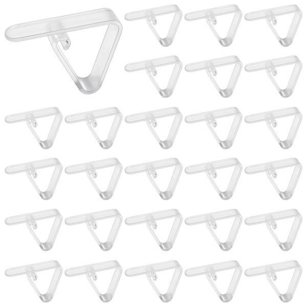 AUAUY 27PCS Tablecloth Clips, Plastic ClearTable Cloth Holder Clips, Transparent Picnic Table Clips, Table Cloth Clips, Tablecloth Clips for Outdoor Tables, Table Clips for Indoor Outdoor Camping