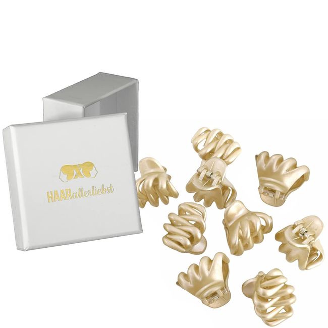 HAARallerliebst Haarklammern (9 Stück | gold schimmernd | 2,4 cm) inkl. Schachtel zur Aufbewahrung