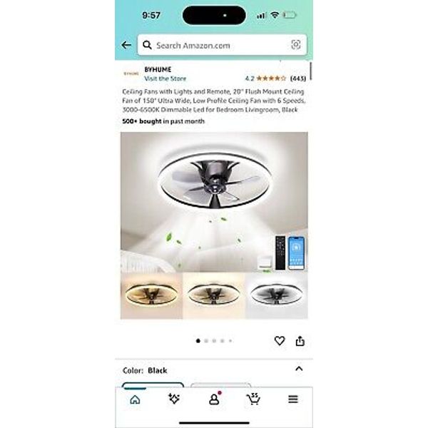 Ceiling Fans with Lights and Remote, 20'' Flush Mount Ceiling Fan of 150° Ultra