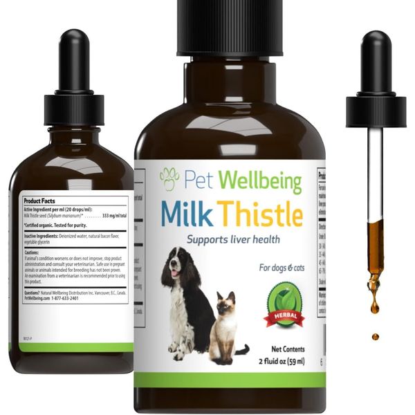 Pet Wellbeing Milk Thistle Healthy Liver Function in Dogs 2oz.