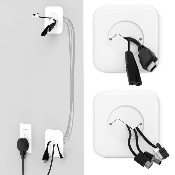 HomeMount TV Wire Concealer - Wall-Mounted Cable Organizer Kit, Hide TV Cables in Wall, Cable Hiding System for Mounted TV, Seamless Wire Management (White)