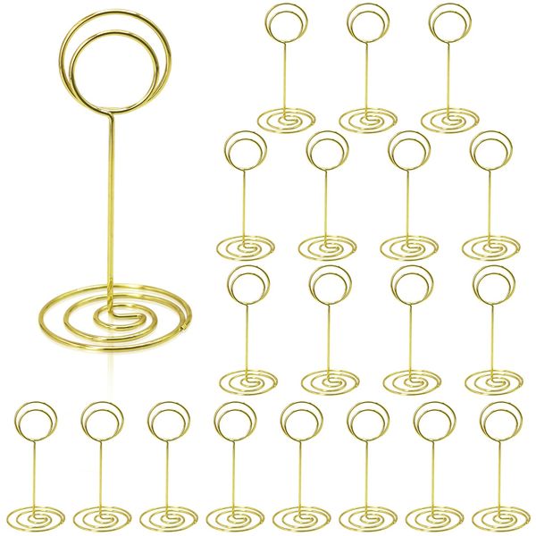 RONTEDA Table Number Holders 20Packs - 3.35 Inch Table Number Stands Place Card Holder for Wedding Party Graduation Reception Restaurant Home Photo Picture Office Memo (Gold, 3.35")