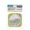 Aluminium Square Head Nuts & Bolts (Pack 20) - GH004, Silver