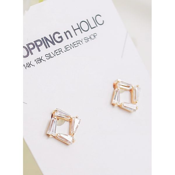 Crystal Cubic 14k Earrings