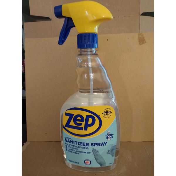 Zep Hand Sanitizer Spray PRO-Quality 70% Alcohol 32 fl. oz Size (TWO BOTTLES)