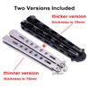 Moon Boat 2PCS Butterfly Knife Trainning Practice Comb Unsharpened Blade Black Silver