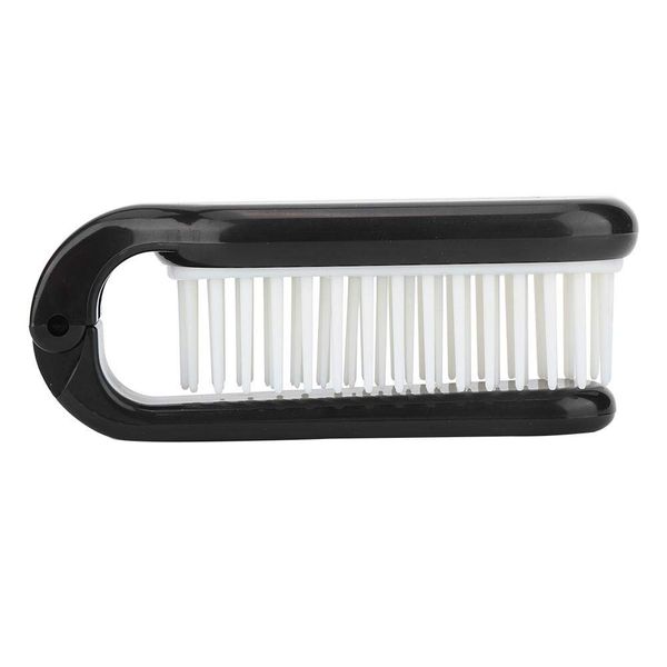 Pocket Folding Hair Brush Comb, Collapsible Travel Essentials Scalp Massage Comb Hair Styling Tool Accessory for Home Beauty Salon(BLACK)