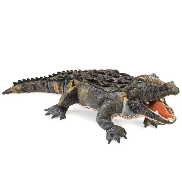 Folkmanis American Alligator Hand Puppet, Green, 1 EA