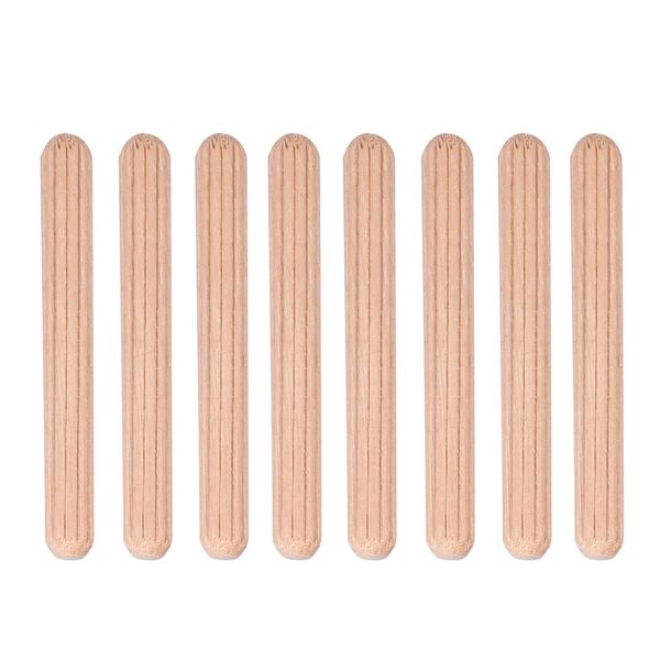 50Pcs Cabinet Drawer Round Kallax Dowels 101339, Wooden Grooved Fluted Pins Furniture Craft Dowel Pins Rods (M6*50(50PCS))