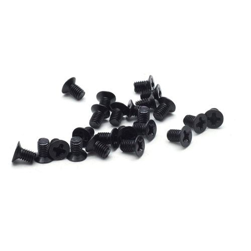 Sscon 100Pcs M3x4.8mm Phillips Flat Head Machine Screws Computer Hard Drive Screws Black