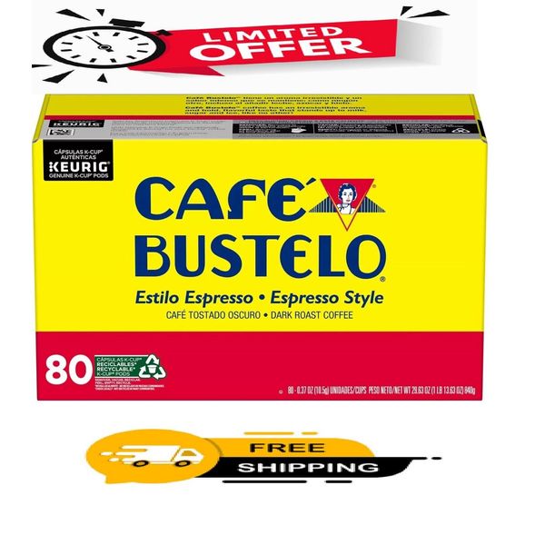 Café Bustelo Coffee Espresso Style K-Cups, Dark Roast, ( 80 ct.)