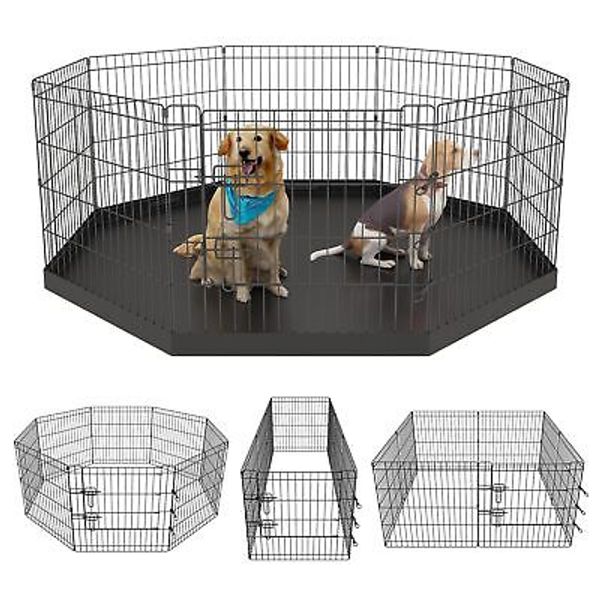 Pet Playpen Puppy Playpen Kennels Dog Fence Exercise Pen Gate Fence Foldable ...