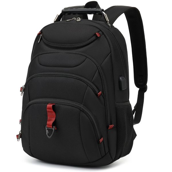 Laptop Backpack for Men, College Bookbag Backpack for Men,Black,15.6-Inch