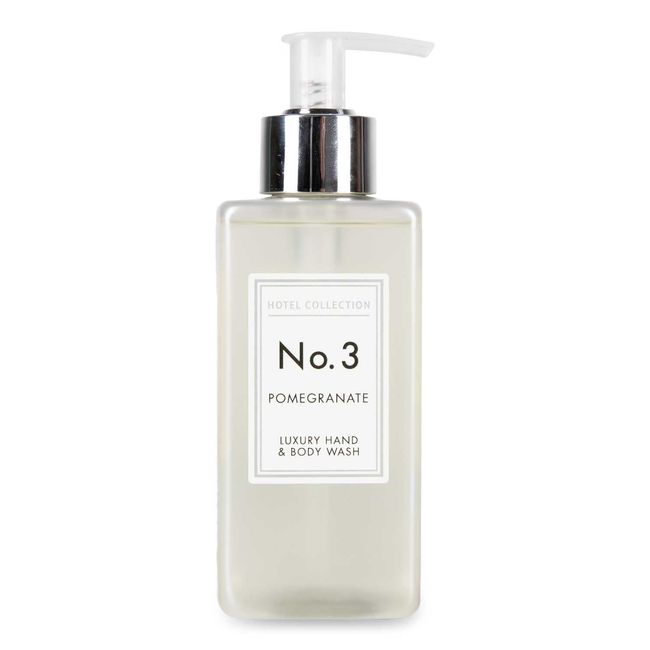 Hotel Collection No.3 Pomegranate Luxury Hand & Body Wash - 250ml | Moisturizing Formula, Refreshing Scent, Hydrating and Nourishing