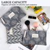 Canvas Cosmetic Bag, 2 PCS Portable Women Purses, Printed Makeup Bag Pouch Multifunctional Travel Toiletry Bag with Zipper for Cosmetics Keys Cards