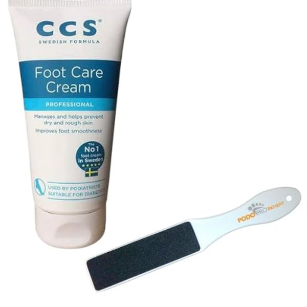 CCS Foot Care Cream, 175ml, with Foot File Plus Double Sided