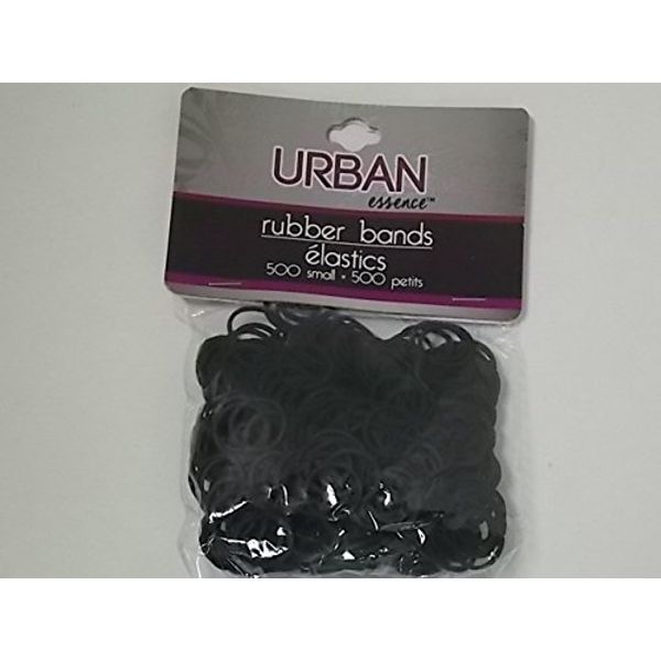 Pack of 500 Snag-Free Small Black Silicone Rubber Bands Rubberbands for Styling, Kids Hair, Braids Hair, Babies, Hair Twists, Tender-head Scalps, Ethnic Styles and Even Fishing, Urban Essence Brand