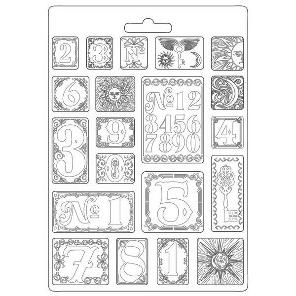 Stamperia International Soft Mould-Alchemy-Numbers, Various, A4