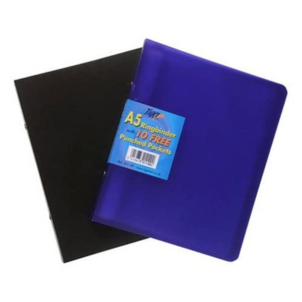 A5 Slim 2 Ring Binder with 10 Pockets a5 folder document storage file