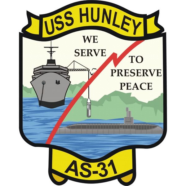 US Navy Ship USS Hunley AS-31 Decal Sticker 3.8"