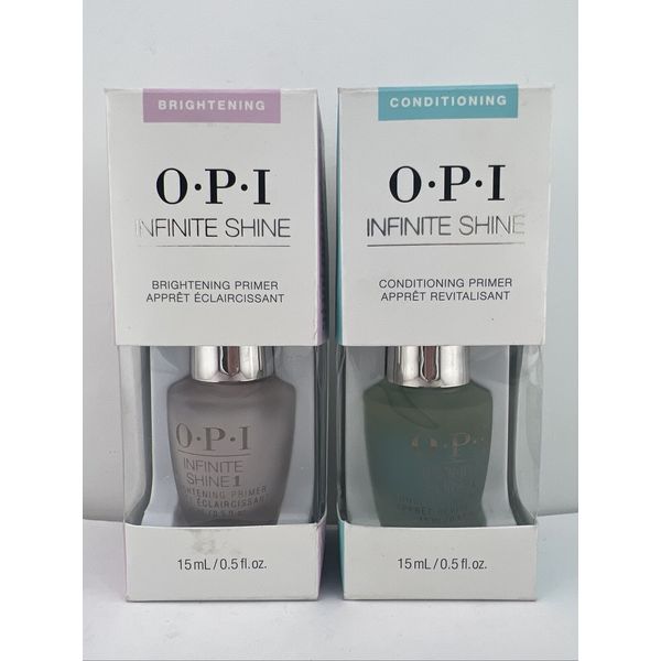 OPI Infinite Shine Primer Base Coat 2pc SET Brightening & Conditioning 15mL Each
