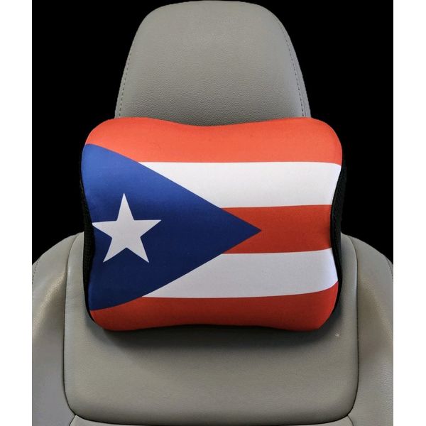 Puerto Rico Car Headrest Neck Support Pillow with Memory Foam (2 Pack)