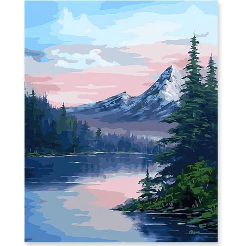 Painting by Number Kits for Adult, DIY Canvas Oil Painting Kit for Kids or Beginner with Paint Brushes Acrylic Pigment Drawing Paintwork 50x40cm Without Frame Scape