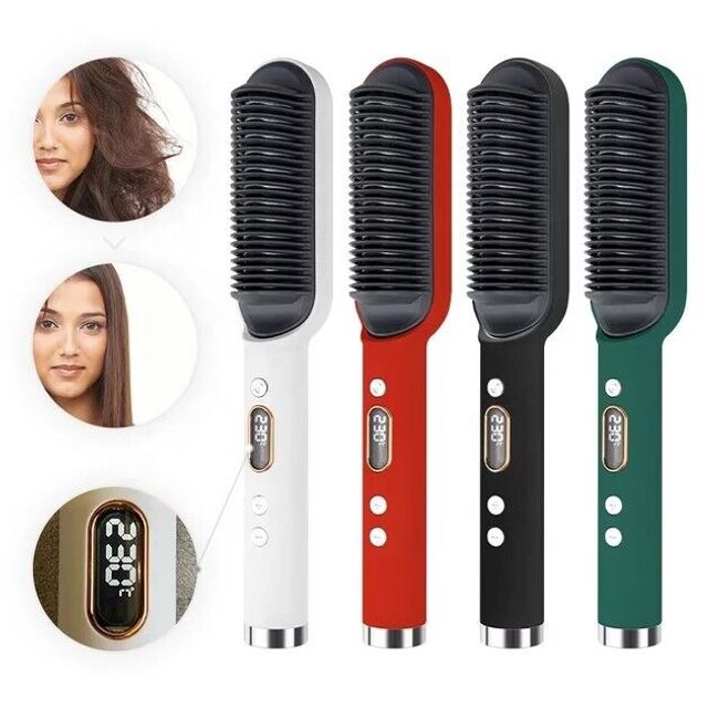 Hair Straightener Brush Hot Comb Hair Straightening LED Display Gifts item