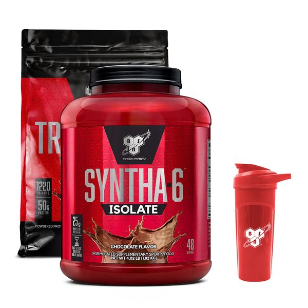 [+Shaker] Syntha6 Isolate 1.82kg Choco + BSN True Mass 4.71kg Choco / Complex Protein Syntha6 Isolate Whey Protein