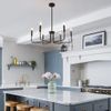 6-Light Rustic Candle Ceiling Light, Modern Farmhouse Lighting  Pendant Light