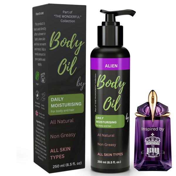 All Natural Skin Relief Body Oil, with Oat Oil & Jojoba Oil, Suitable for Sensitive Skin, Instantly Nourishes Very Dry, Sensitive Skin, Suitable for a Massage, 250ml (250ml, Alien)