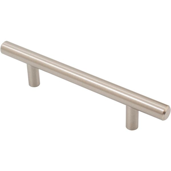 Bar Cabinet Pull, 96 Millimeters, 156mm Overall Length, Satin Nickel by Stone Ha