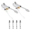 LukLoy 2 Pack Floor Mount Single Pedal Valve, Polished Chrome
