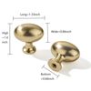 Khtumeware 2 Pack 1-3/8 inch Brushed Brass Cabinet Knobs - Satin Gold Oval Drawer Knobs for Dresser Drawers