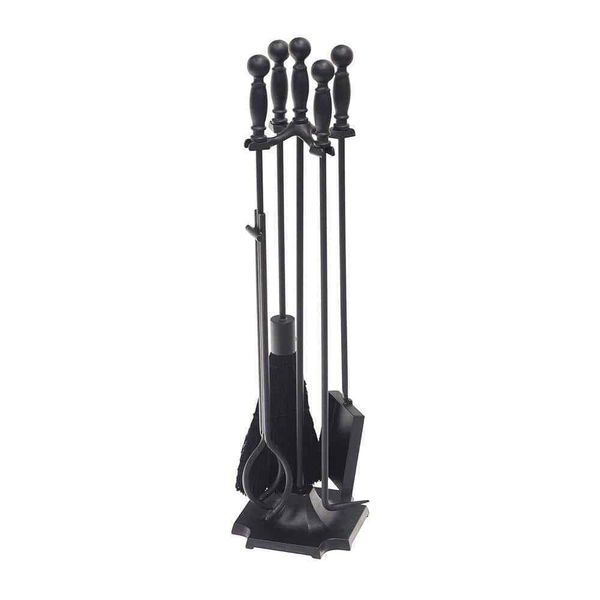 Carlisle 30.5"Tall 5-Piece Black Fireplace Tool Set