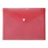 JMS we create smile (Pack of 10) A5 Translucent Red Colour Document Stud Wallets - Plastic Carry Popper Folder Wallets with Button