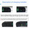 Solar Powered LCD Clock, Stick-On Luminous Car Clock with Temperature Display (Green)