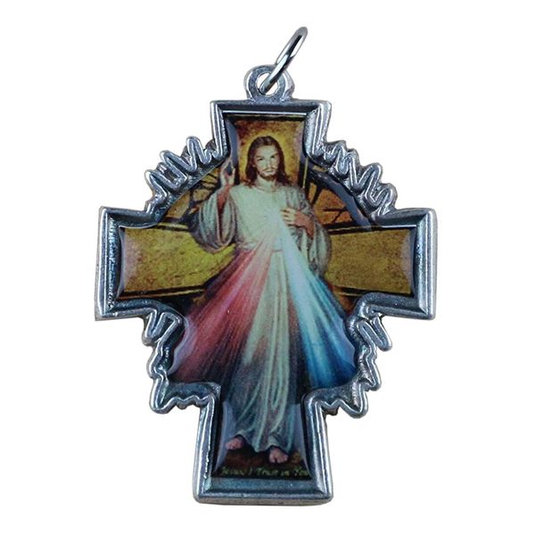 Eurofusioni Silver Plated Merciful Jesus Crucifix Pendant
