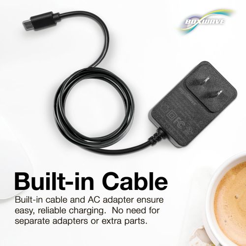 BoxWave Charger Compatible with YQSAVIOR Android 11 Tablet CP20 (10 in) - Wall Charger Direct (15W), Rapid Charge Your Device with Built-in 6ft Cable