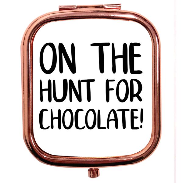 Flox Creative Rose Gold Square Compact Mirror On the Hunt for Chocolate