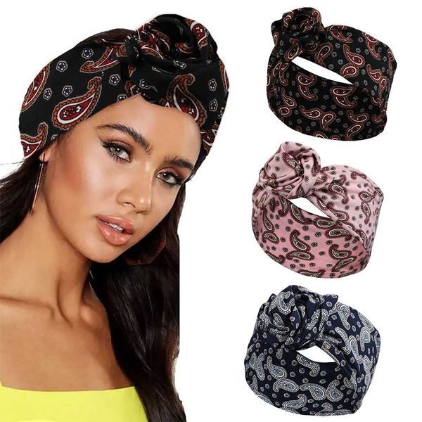 Zoestar Boho breite Stirnbänder Vintage Haarband Verstellbarer Draht Turban Headwrap Mode Haarbandanas für Frauen und Mädchen (3 Stück)