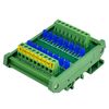 DIN Rail Mount 16 LEDs Indicator Light Module, Support 5~50VDC Common Positive/Negative (Blue)