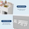 White Hidden Cat Litter Cabinet w/Ventilation & Mat, Dog Proof End Table Storage