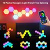 10Pcs RGB Hexagon Light Panels LED Wall Lights, Smart Modular Gaming Lights J