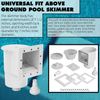 Universal Above Ground Pool Skimmer Kit  ABS Thru-Wall 6" Fits Standard Pool