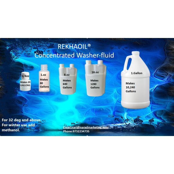 Windshield Washer Fluid Concentrate 8 oz Makes 640 Gallons