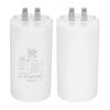 PATIKIL CBB60 55uF Run Capacitor,1 Pcs AC450V 4 Pin Double Insert with Sheath Spring, White