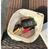 Clapoyis Women's Makeup Pouch, Large Capacity, Square, Cute Pouch, Stylish, Striped pattern